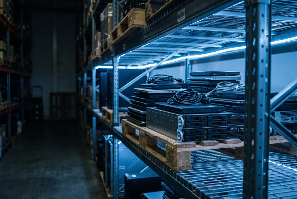 Lot of 4 — Dell PowerEdge R640 1U Servers — as it sits in the yard. Demo photography, representative of the category.