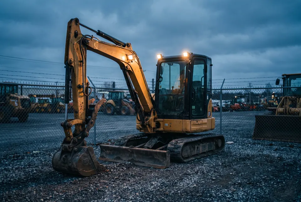 Heavy Equipment lots in the yard. Demo photography.