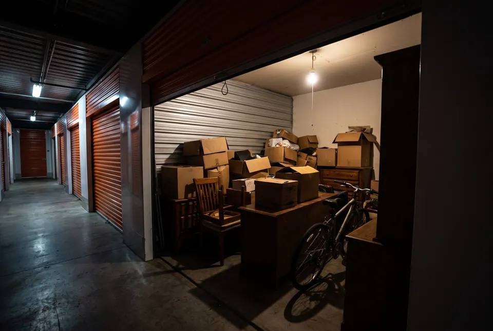 10×10 Storage Unit — Lien Sale, Elgin — as it sits in the yard. Demo photography, representative of the category.